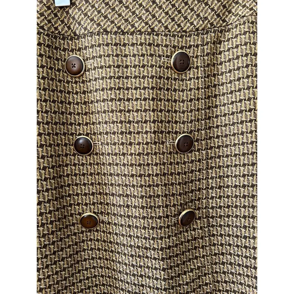 LOFT Tweed Mod Mini Skirt Brown Yellow 6